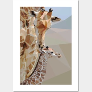 Geometric Full Giraffes Posters and Art